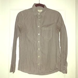 J. Crew navy/white button down